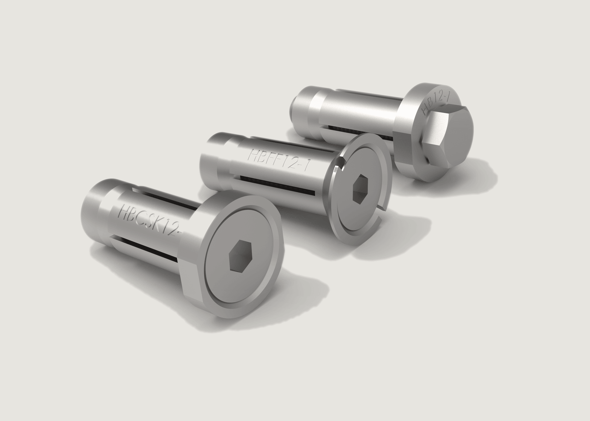 Lindapter Hollo-Bolt hex, countersunk, and flush-fit expansion bolts