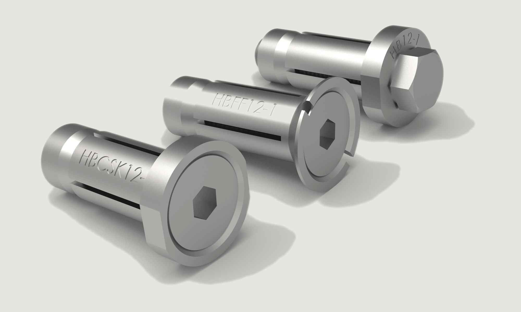 Lindapter Hollo-Bolt hex, countersunk, and flush-fit expansion bolts