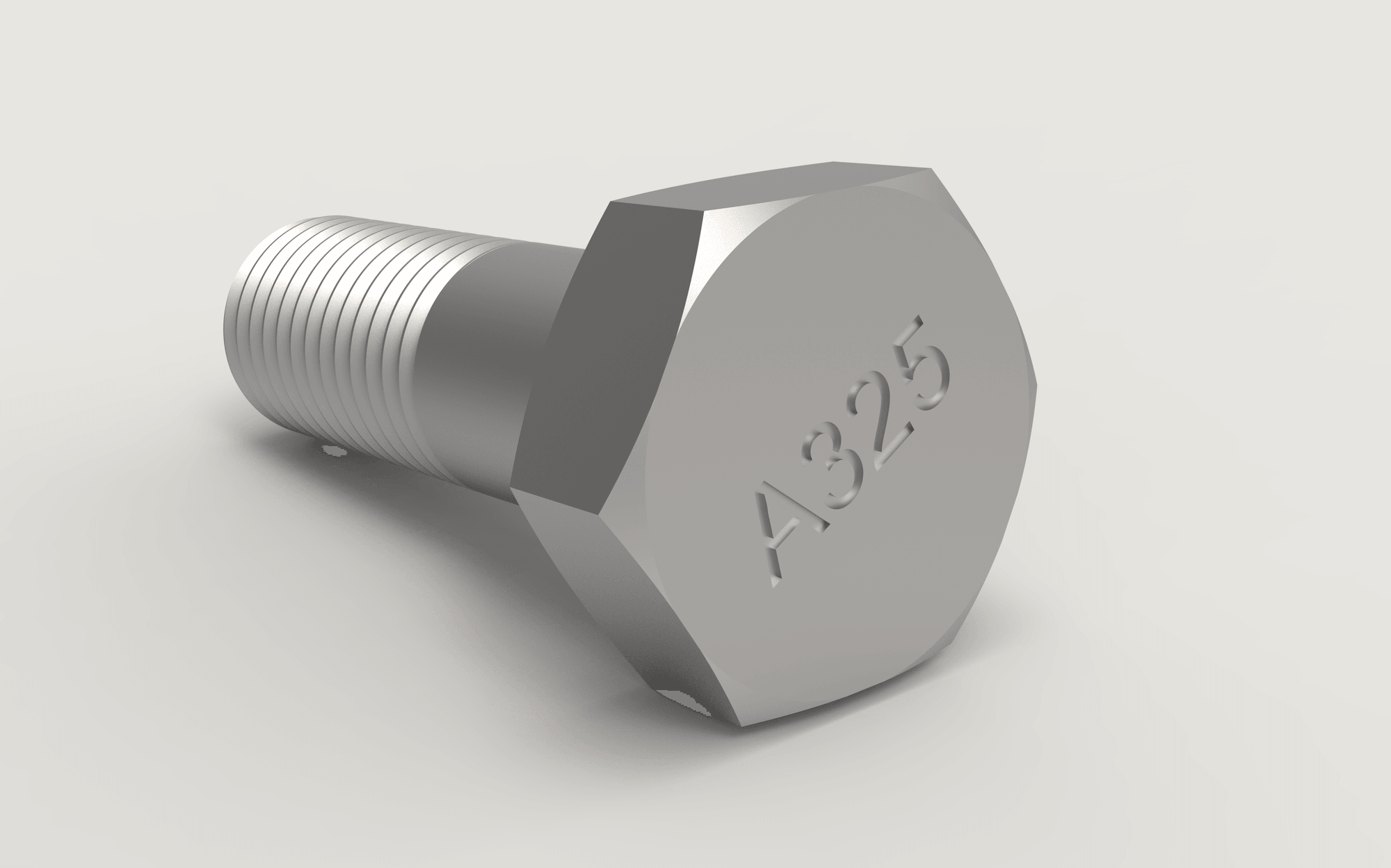 A325 heavy hex structural bolt render