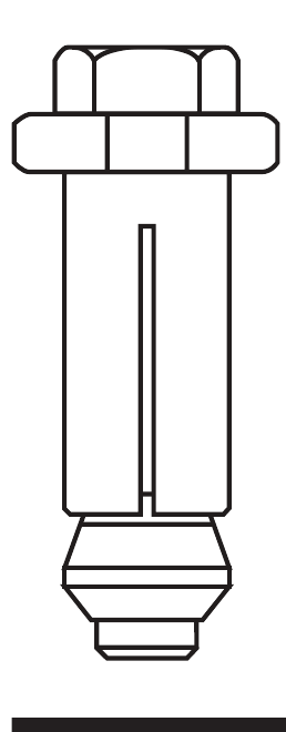 Hollo-Bolt assembly: hex head, expansion sleeve, and cone